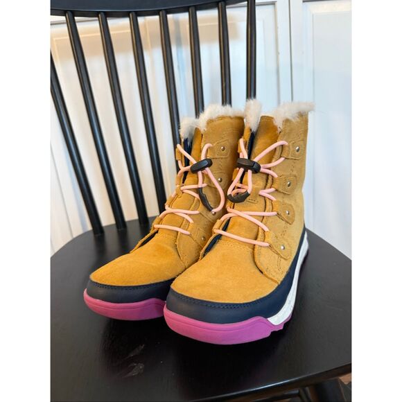 Sorel Whitney 11 Joan waterproof Laceup winter boots size 6/37 tan and pink - Picture 3 of 9